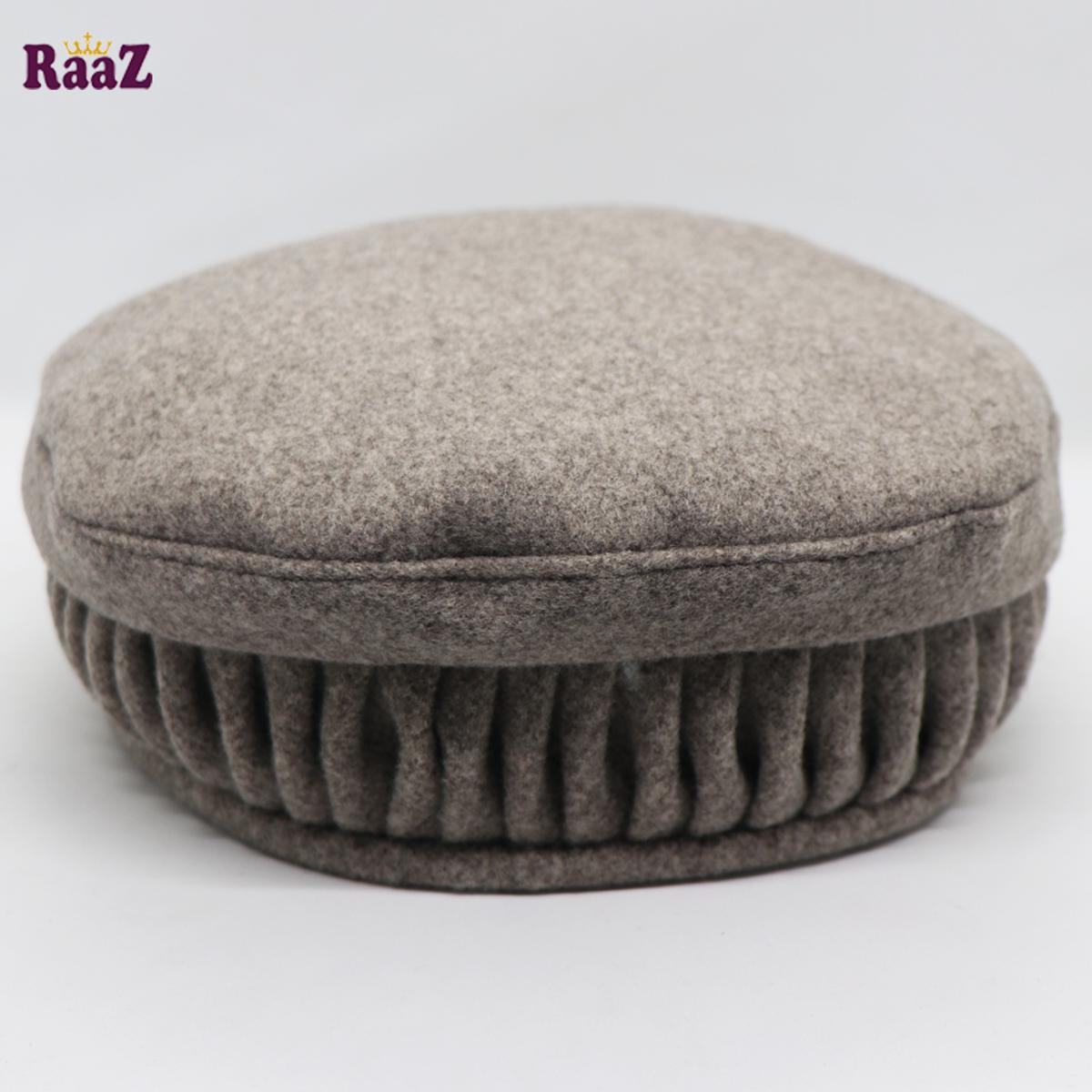 Picture of Brown New Design Wool Spandex Kashmiri Pakol Cap/Tupi For Men (Free Size)