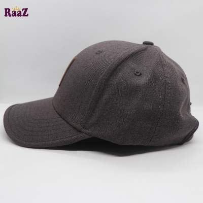 Picture of Grey Gyoufu Leather Logo Curved Visor Cap