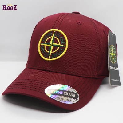 Picture of Maroon Stone Island Premium Curved Visor Cap