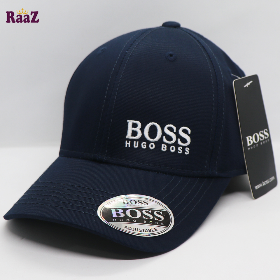 Picture of Custom Experience - Navy Blue Boss Embroidery Logo Adjustable Premium Curved Visor Cap - Couture - High-end - Designed - Urban Vibes