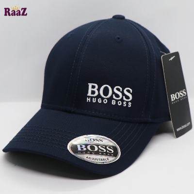 Picture of Custom Experience - Navy Blue Boss Embroidery Logo Adjustable Premium Curved Visor Cap - Couture - High-end - Designed - Urban Vibes