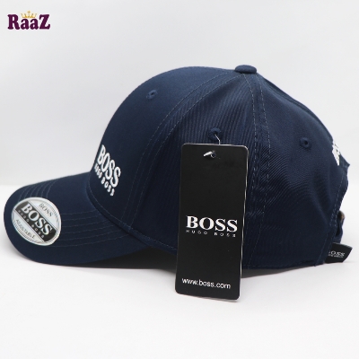 Picture of Custom Experience - Navy Blue Boss Embroidery Logo Adjustable Premium Curved Visor Cap - Couture - High-end - Designed - Urban Vibes