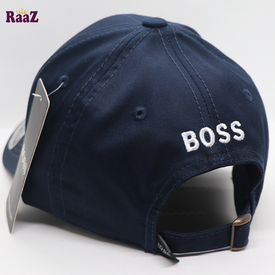 Picture of Custom Experience - Navy Blue Boss Embroidery Logo Adjustable Premium Curved Visor Cap - Couture - High-end - Designed - Urban Vibes