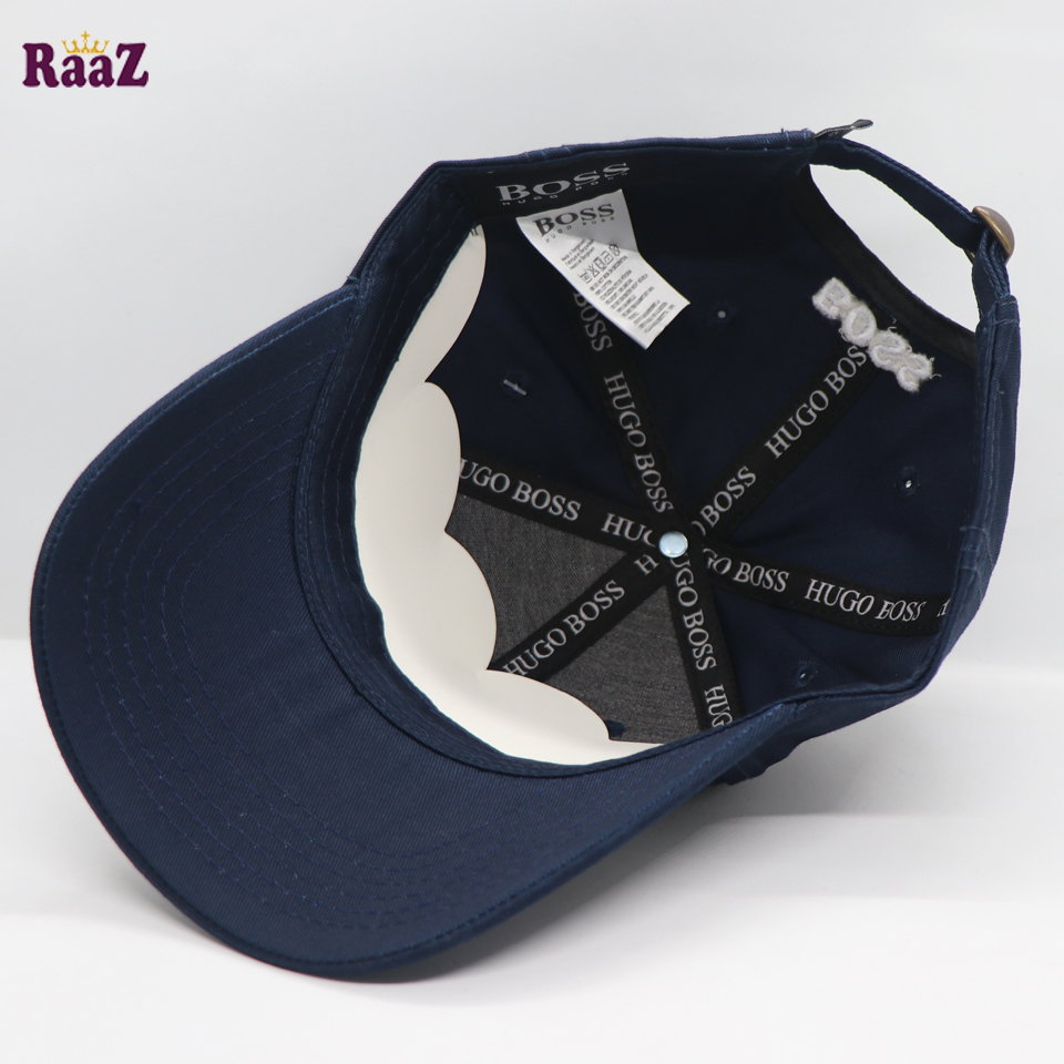 Picture of Custom Experience - Navy Blue Boss Embroidery Logo Adjustable Premium Curved Visor Cap - Couture - High-end - Designed - Urban Vibes
