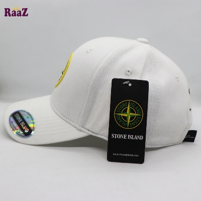 Picture of White Stone Island Premium Curved Visor Cap