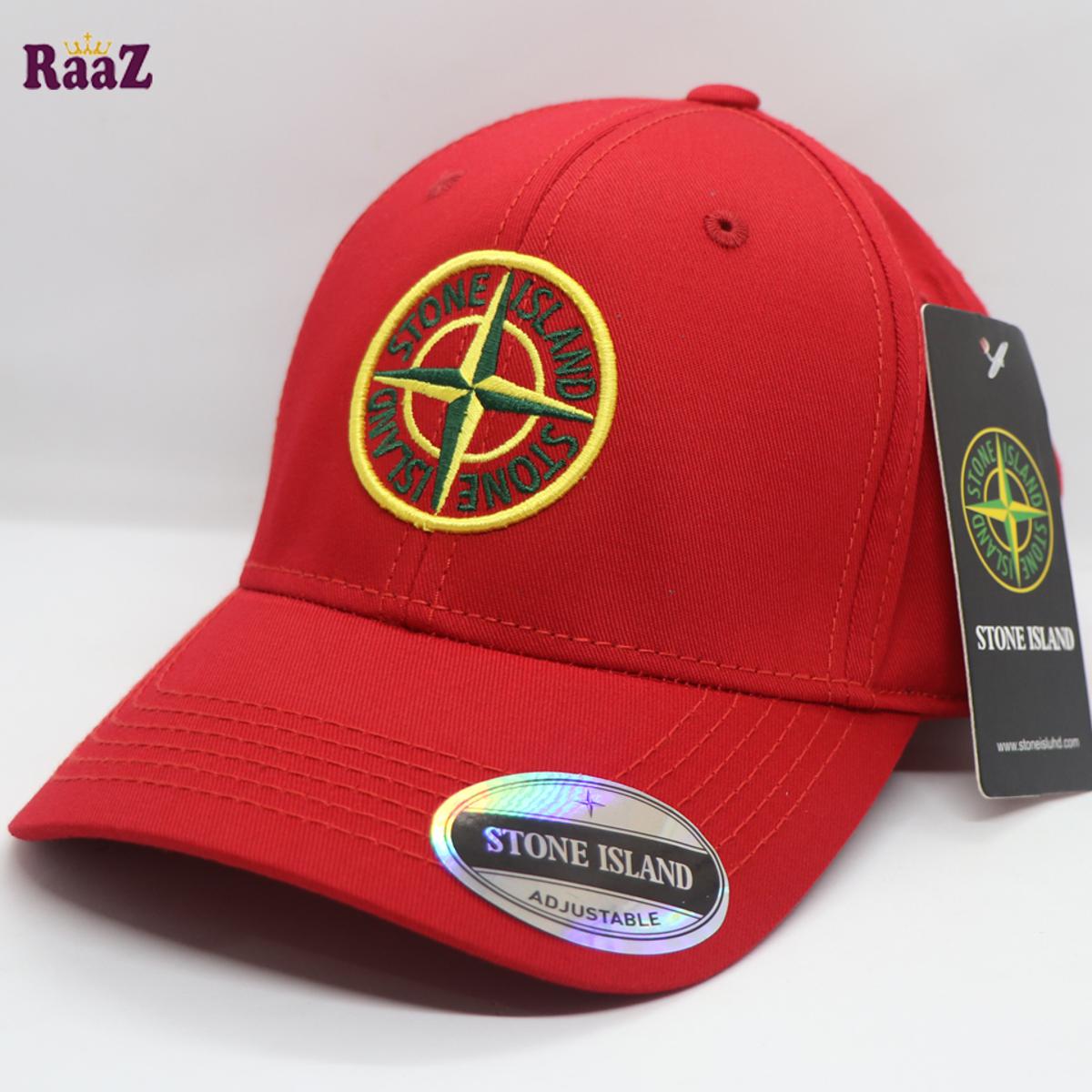 Picture of Red Stone Island Premium Curved Visor Cap
