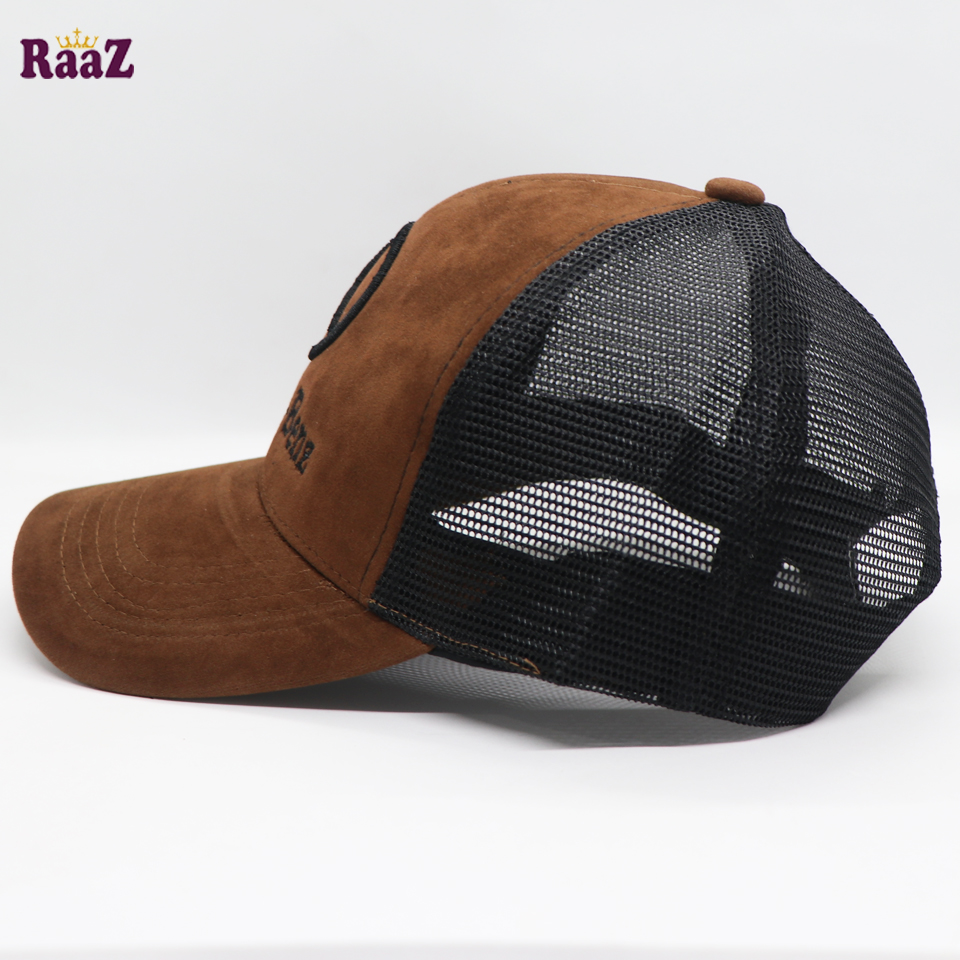 Picture of Brown Velvet Mercedes Embroidery Logo Hal Net Cap