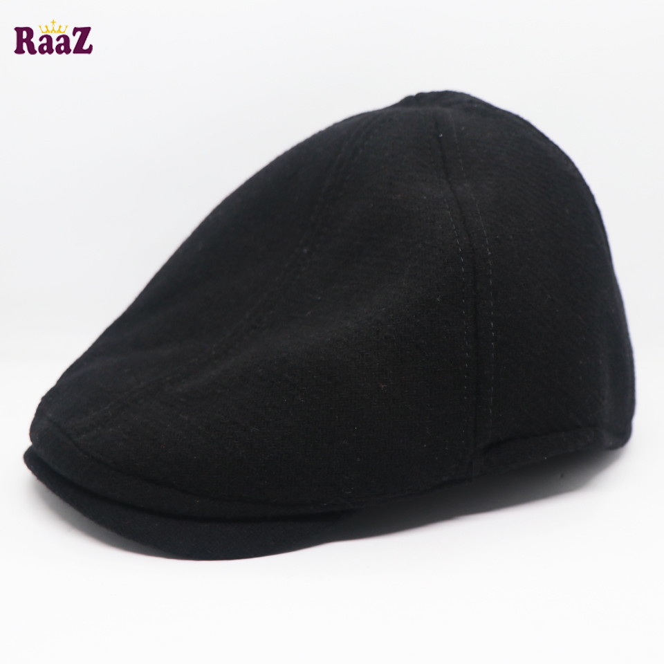 Picture of Full Black Steel Logo Newsboy Golf Cap