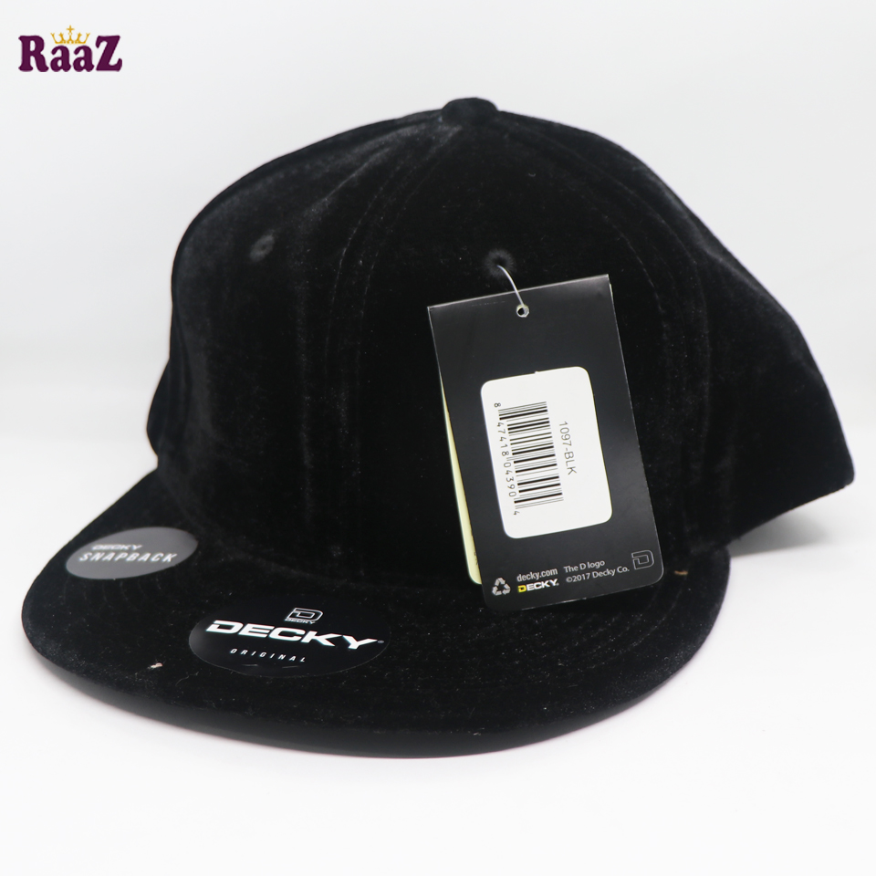 Picture of Black Velvet Decky Wide Brim 6 Panel Premium Export Snapback Cap