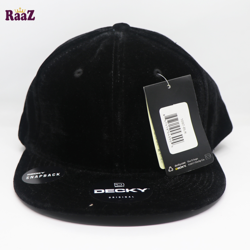 Picture of Black Velvet Decky Wide Brim 6 Panel Premium Export Snapback Cap
