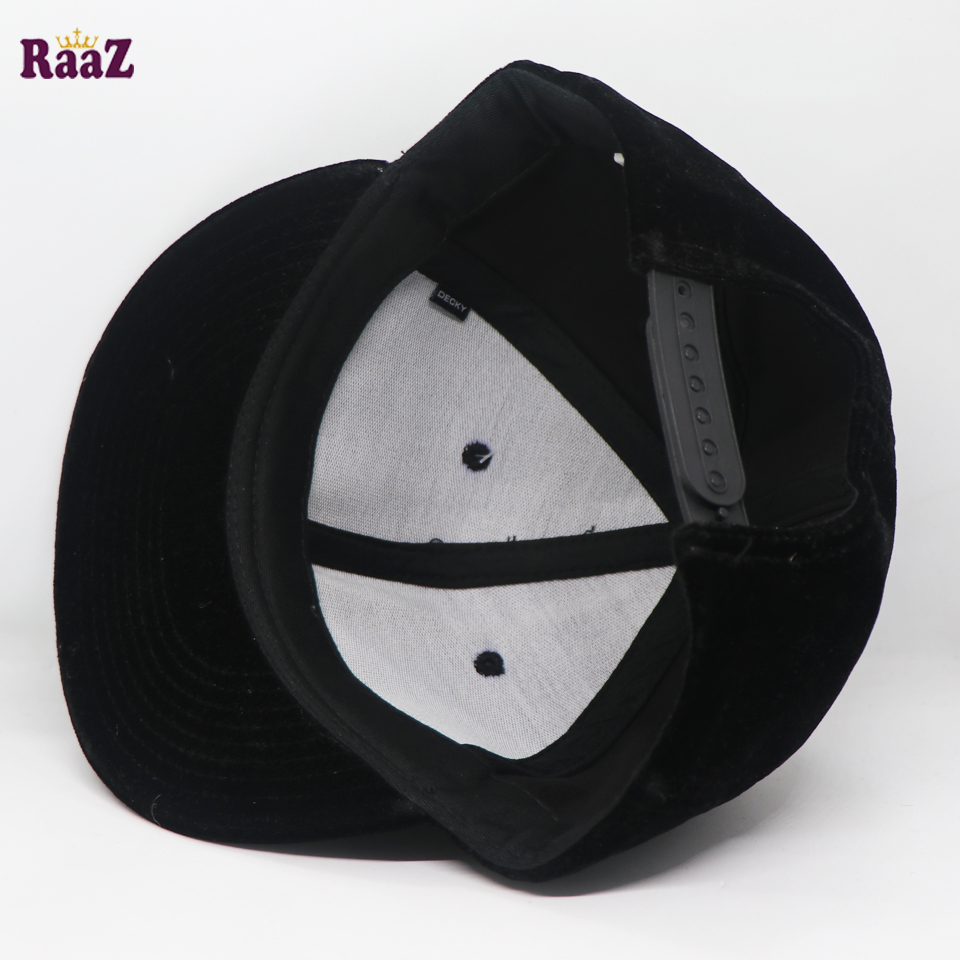 Picture of Black Velvet Decky Wide Brim 6 Panel Premium Export Snapback Cap