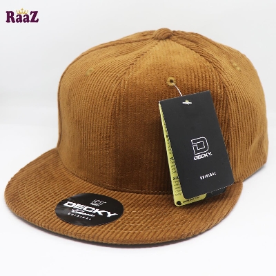 Picture of Decky Brown Velvet Wide Brim 6 Panel Premium Export Snapback Cap