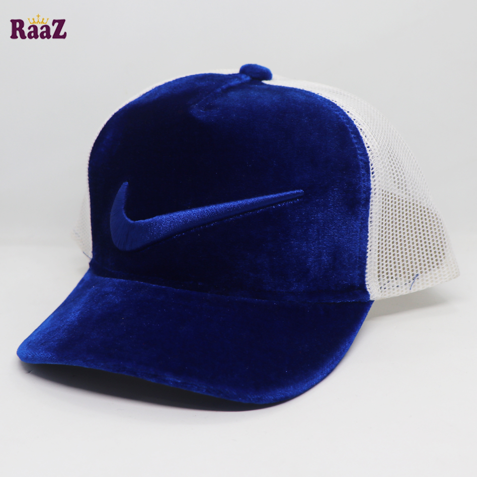 Picture of Full Blue Embroidery Logo Half Net Cap