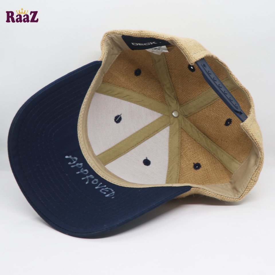 Picture of Navy Blue Off White Two Tone Decky 6 Panel Premium Export Curved Snapback Cap