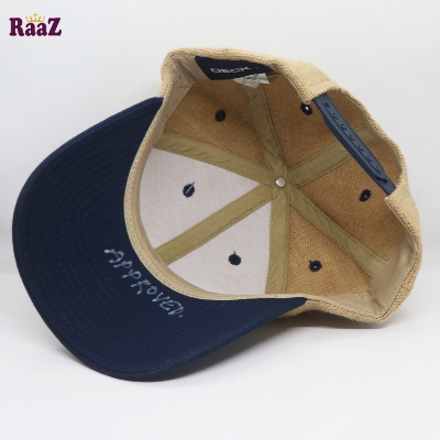 Picture of Navy Blue Off White Two Tone Decky 6 Panel Premium Export Curved Snapback Cap