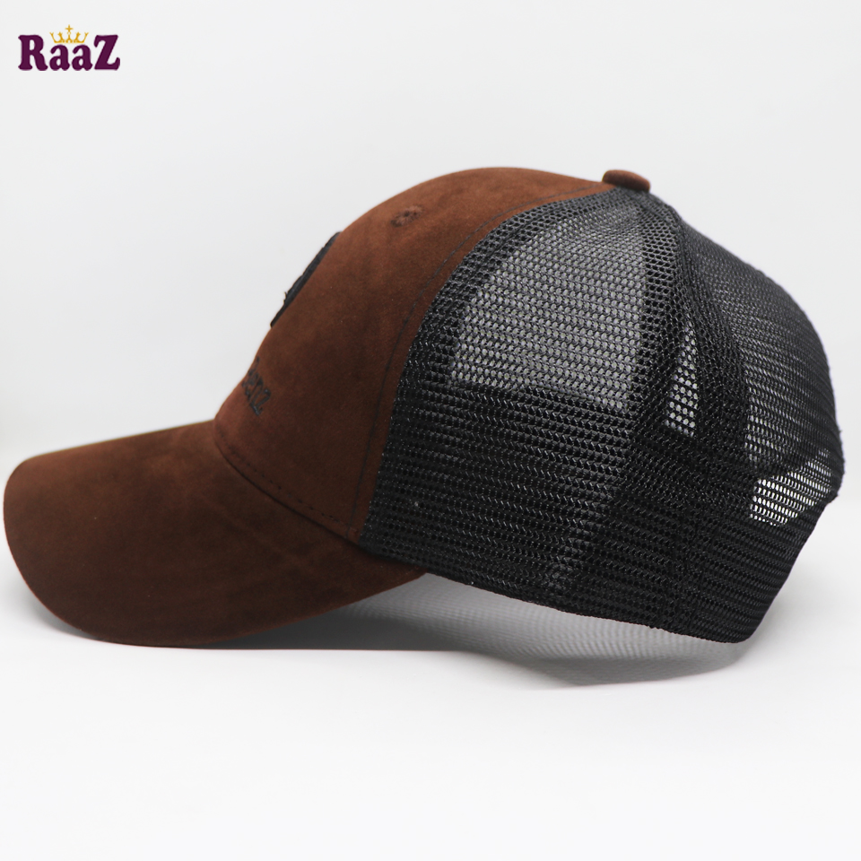 Picture of Mercedes Coffee Velvet Fabrics Embroidery Premium Mesh Air Half Net Cap