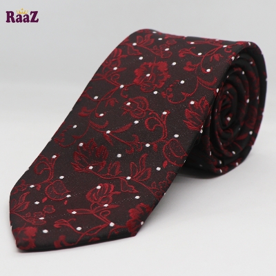 Picture of Deep Maroon White Dot Design Formal Tie For Men