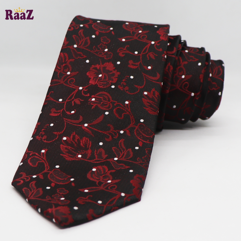 Picture of Deep Maroon White Dot Design Formal Tie For Men