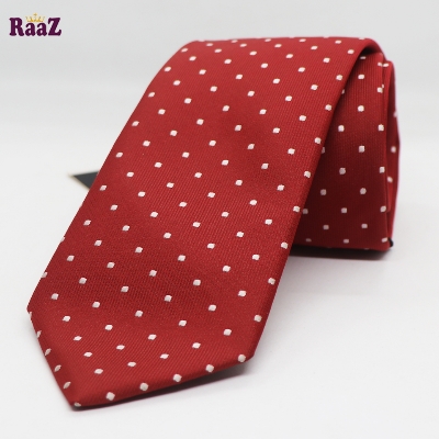Picture of Red White Dot Design Formal Tie For Men
