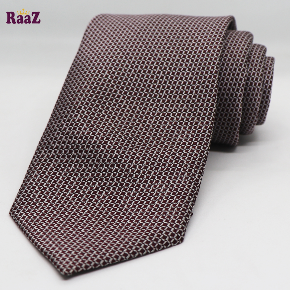 Picture of Coffee Small Square Embroidery Design Formal Tie For Men