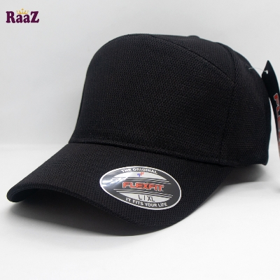 Picture of Black Spandex Fabrics Curved Visor Bon Cap
