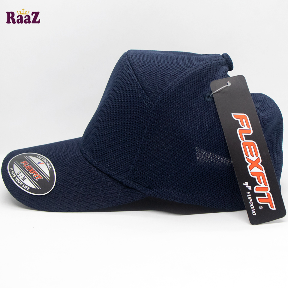 Picture of Navy Blue Spandex Fabrics Curved Visor Bon Cap