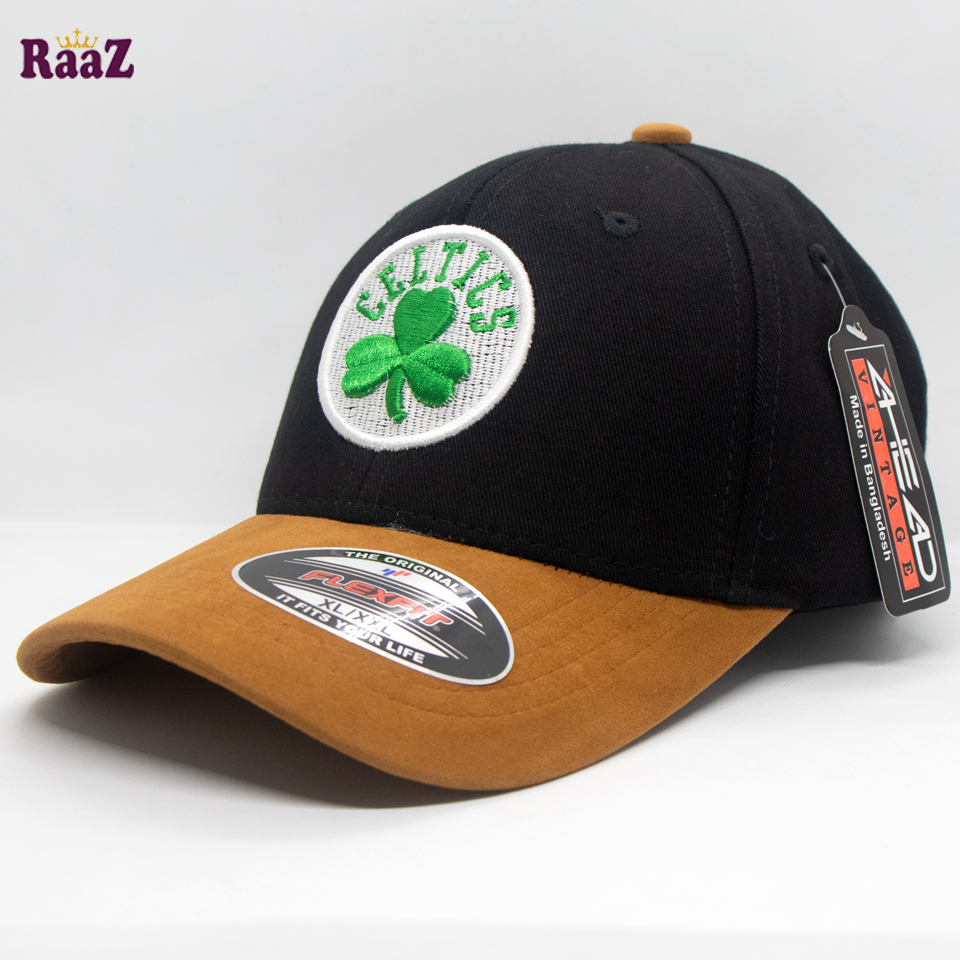 Picture of Celtics Embroidery Logo Velvet Curved Visor Cap