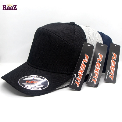 Picture of White,Navyh Blue, Black Spandex Fabrics Curved Visor Bon Cap