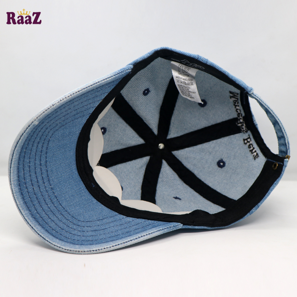 Picture of Mercedes Blue Denim Black Embroidery Denim Cap