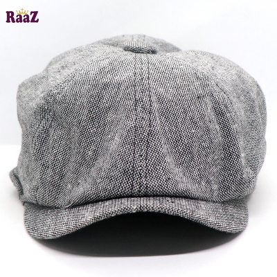 Picture of Silver Men's Flat Top Hat Ivy Gatsby Driving Cap Autumn Winter Newsboy Hat Octagonal Hats