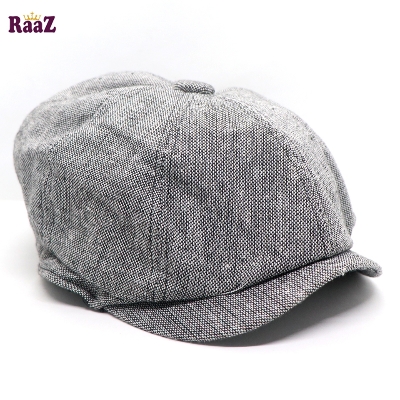 Picture of Silver Men's Flat Top Hat Ivy Gatsby Driving Cap Autumn Winter Newsboy Hat Octagonal Hats