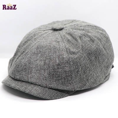 Picture of Silver Men's Flat Top Hat Ivy Gatsby Driving Cap Autumn Winter Newsboy Hat Octagonal Hats