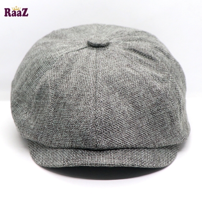 Picture of Silver Men's Flat Top Hat Ivy Gatsby Driving Cap Autumn Winter Newsboy Hat Octagonal Hats