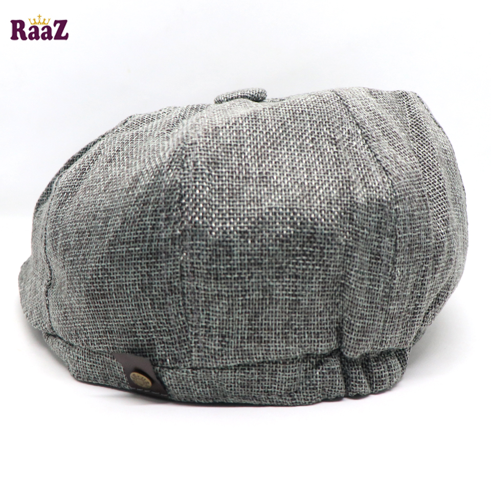 Picture of Silver Men's Flat Top Hat Ivy Gatsby Driving Cap Autumn Winter Newsboy Hat Octagonal Hats