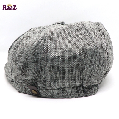 Picture of Silver Men's Flat Top Hat Ivy Gatsby Driving Cap Autumn Winter Newsboy Hat Octagonal Hats