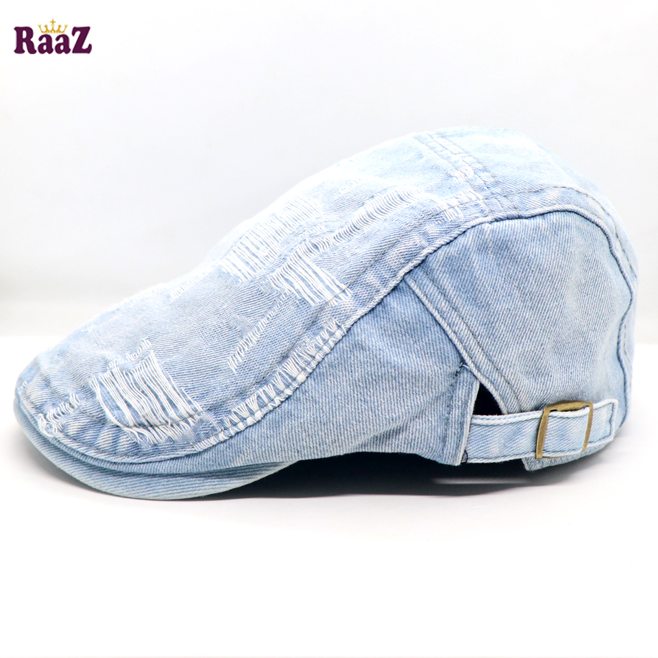 Picture of Sky Blue Denim Ripped Jeans Golf Cap