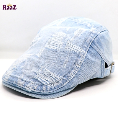 Picture of Sky Blue Denim Ripped Jeans Golf Cap