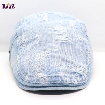 Picture of Sky Blue Denim Ripped Jeans Golf Cap