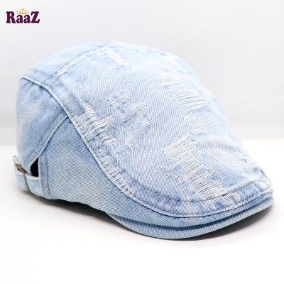Picture of Sky Blue Denim Ripped Jeans Golf Cap