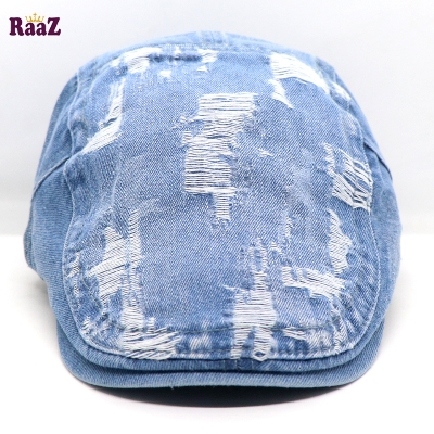 Picture of Sky Blue Denim Ripped Jeans Seasonal Golf Cap