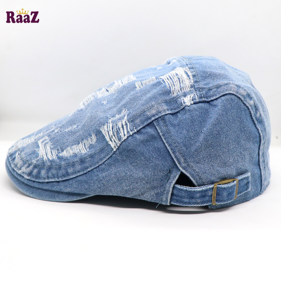Picture of Sky Blue Denim Ripped Jeans Seasonal Golf Cap