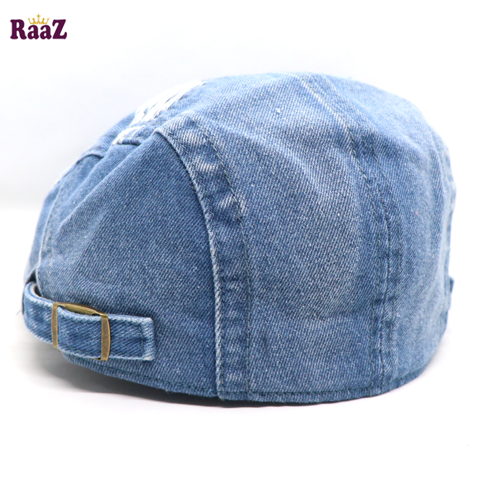Picture of Sky Blue Denim Ripped Jeans Seasonal Golf Cap