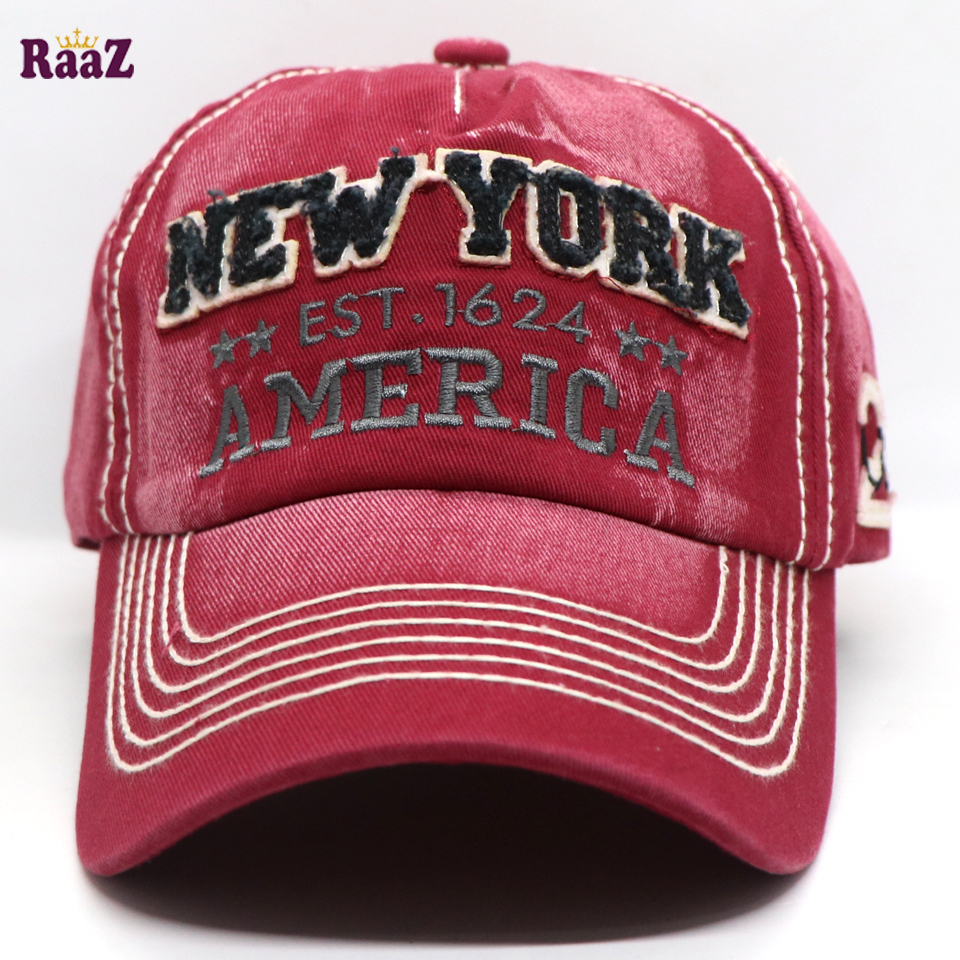 Picture of Red New York America Retro Wash Baseball Cap