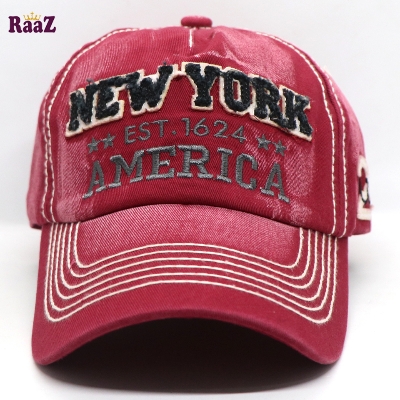 Picture of Red New York America Retro Wash Baseball Cap