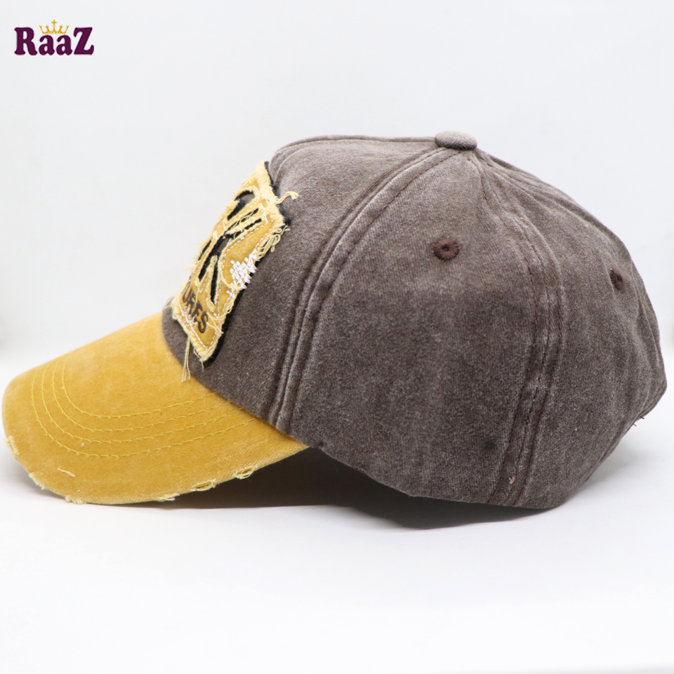 Picture of Yellow Rock Logo Ripped Baseball Cap