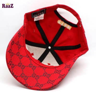 Picture of Red Embroidery logo Cotton Curved Visor Cap