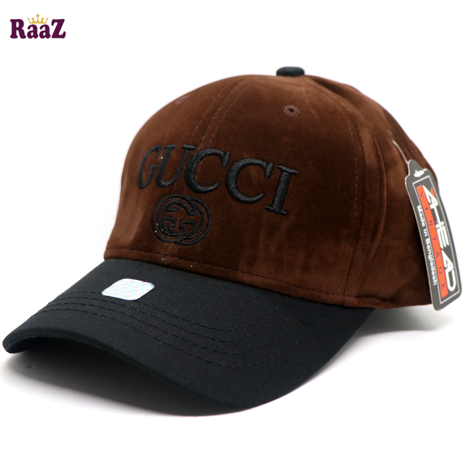 Picture of GG Black And Deep Brown Export Velvet Baseball Cap For Men