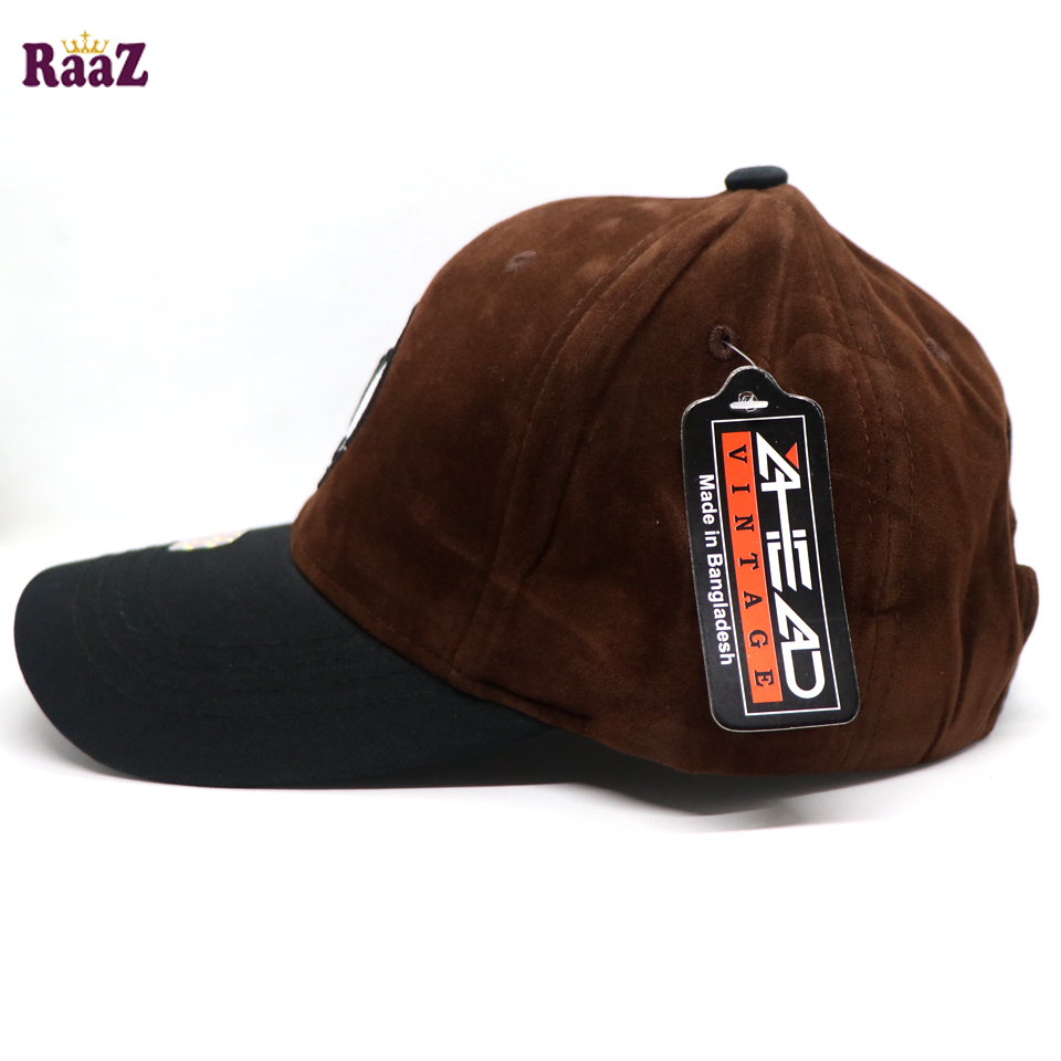 Picture of Black And Deep Brown Export Velvet Baseball Cap For Men