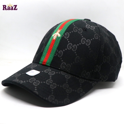 Picture of Black Embroidery logo Cotton Curved Visor Cap