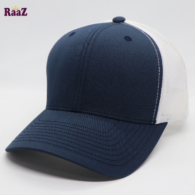 Picture of 100% Export Navy Blue and White High Quality Half Net Baseball Cap For Men